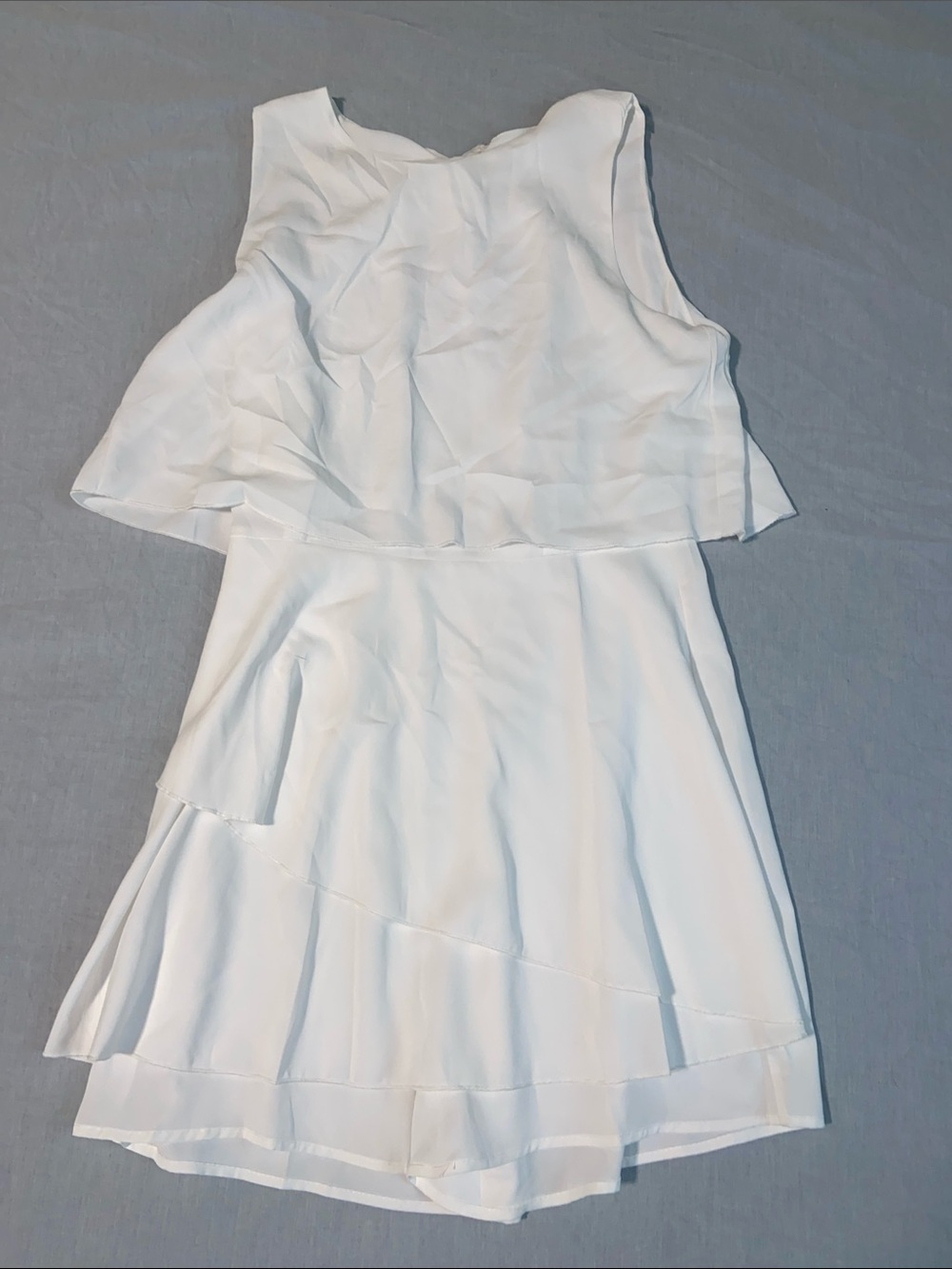 White Sleeveless Tiered romper